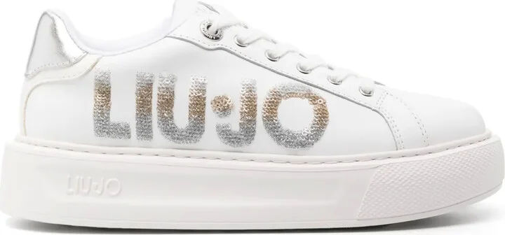 Kylie sequined-logo sneakers