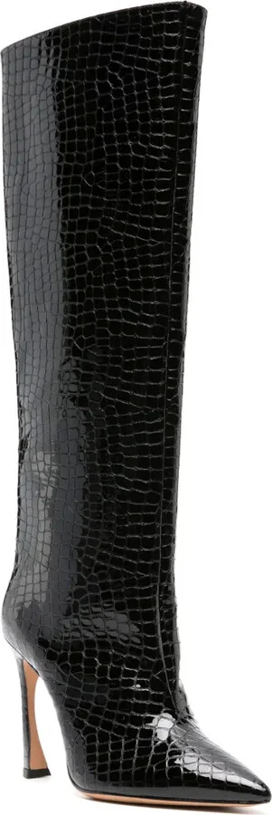 Kyra 100mm crocodile-embossed boots - Image 2