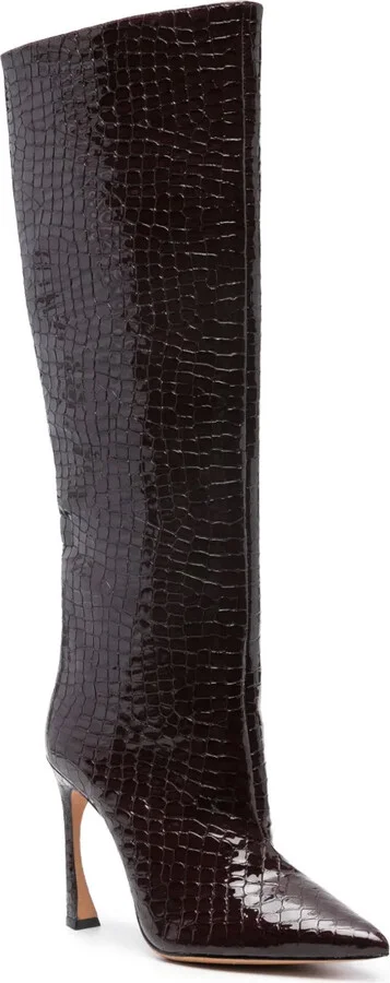 Kyra 100mm embossed leather boots - Image 2
