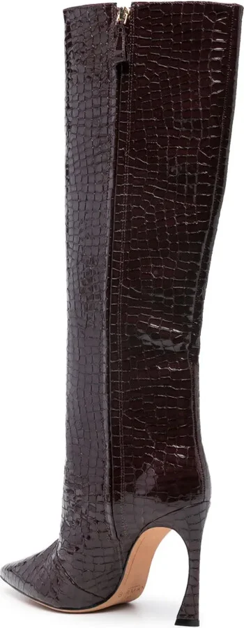 Kyra 100mm embossed leather boots - Image 3