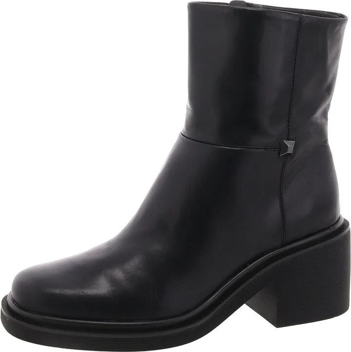 Kyra Womens Zipper Leather Mid-Calf Boots