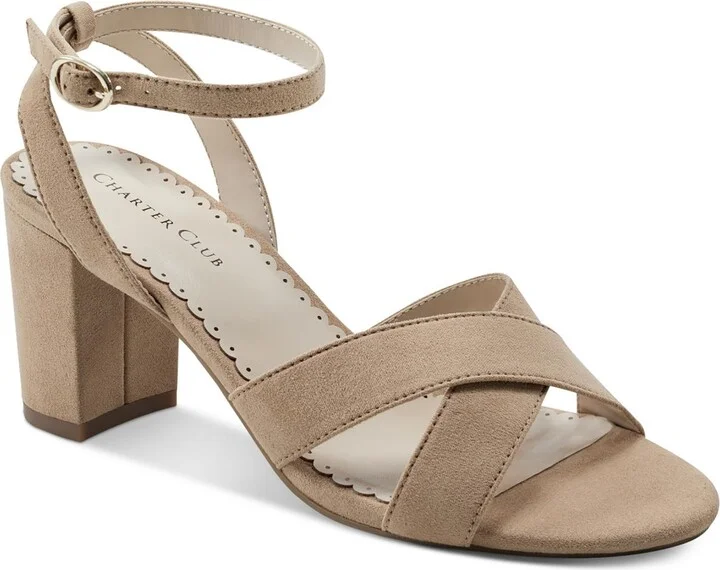 Kyraa Womens Faux Suede Dressy Block Heels