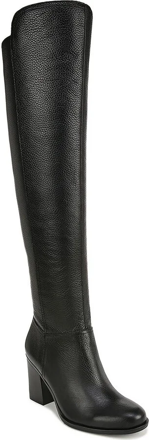Kyrie Womens Leather Wide Calf Knee-High Boots