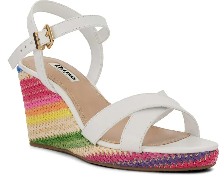 Kyrin Wiven Rainbow Wedge Sandal