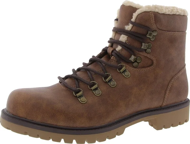Kyson Womens Faux Leather Cozy Winter & Snow Boots
