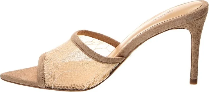 L’Agence Corinne Lace & Suede Mule - Image 2