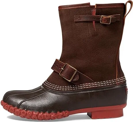 L.L.Bean Bean Boot 10 Engineer Buckle Flannel Lined Women's Boots Dark Earth/Bean Boot Brown/Rust Orange/Apple Cinnamon Plaid : 7 B - Medium - Image 5