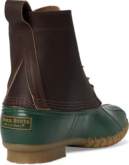 L.L.Bean Bean Boot 8 1912 Men's Rain Boots Deepest Brown/Forest Shade/Tan Opaque : 7 D - Medium, Leather/Rubber - Image 4