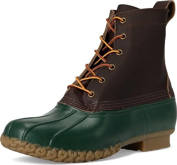 L.L.Bean Bean Boot 8 1912 Men's Rain Boots Deepest Brown/Forest Shade/Tan Opaque : 7 D - Medium, Leather/Rubber - Image 5