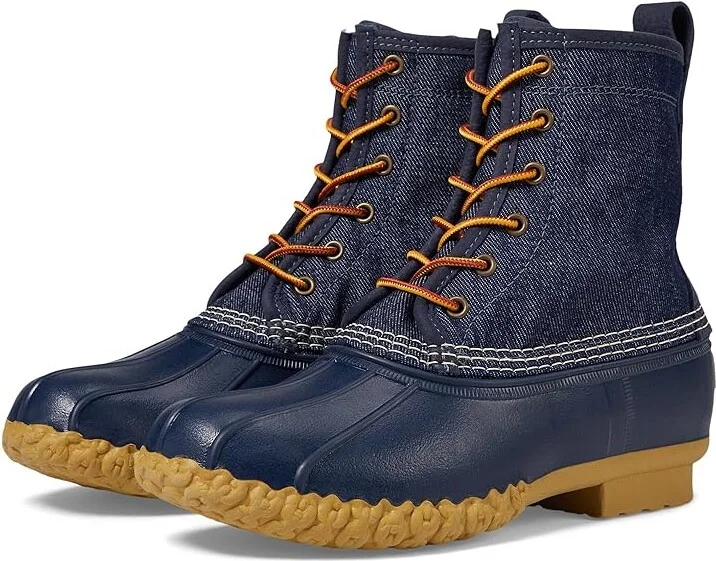 L.L.Bean Bean Boot 8 Denim Insulated Flannel Lined Women's Boots Dark Denim/Bright Navy/Gum/Classic Navy : 7 B - Medium, Synthetic