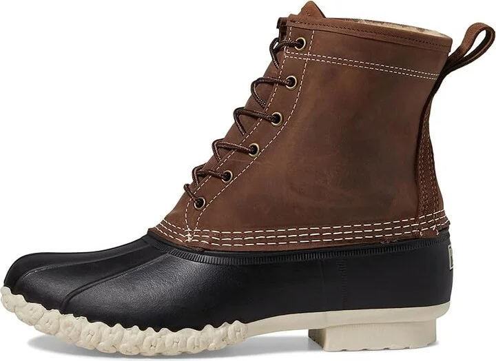 L.L.Bean Bean Boot 8 Limited Edition Leather Shearling Lined Men's Boots Dark Earth/Black/Natural : 10 D - Medium - Image 6