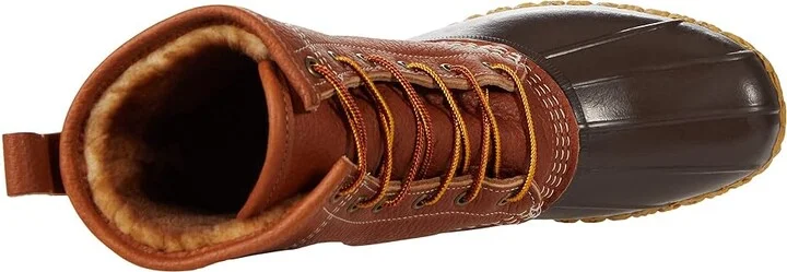 L.L.Bean Bean Boot 8 Tumbled Leather Primaloft Shearling Lined Men's Shoes Tan/Bean Boot Brown/Gum : 11 D - Medium, Leather/Rubber - Image 2