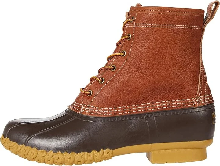L.L.Bean Bean Boot 8 Tumbled Leather Primaloft Shearling Lined Men's Shoes Tan/Bean Boot Brown/Gum : 11 D - Medium, Leather/Rubber - Image 6