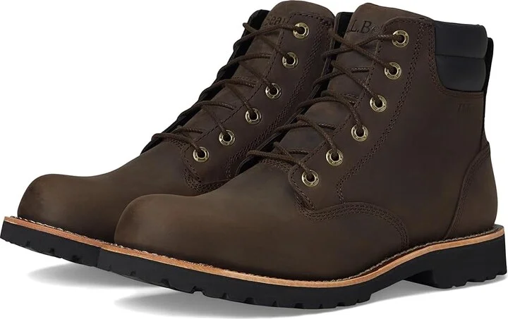 L.L.Bean Bucksport Work Boot Plain Toe Waterproof Men's Shoes Coffee Bean : 7 D - Medium, Leather