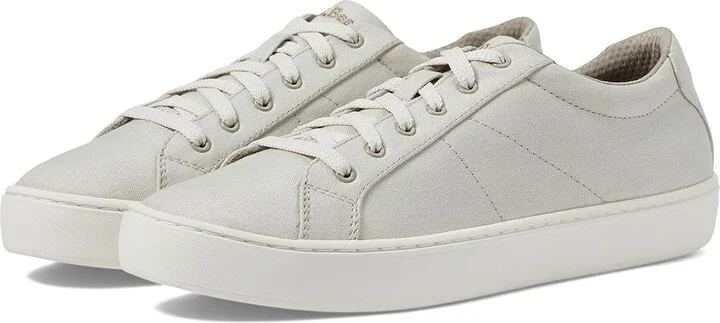 L.L.Bean Eco Bay Canvas Sneaker Lace-Up Women's Shoes Silver Birch : 6 B - Medium