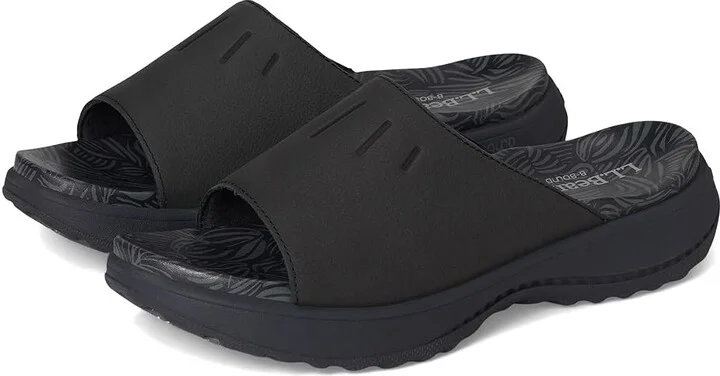 L.L.Bean Freeport Slide Women's Sandals Dark Black : 9 B - Medium, Leather