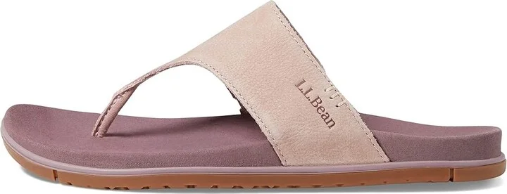 L.L.Bean Go Anywhere Flip-Flop Sandal Women's Shoes Tawny Rose : 10 B - Medium, Leather - Image 5