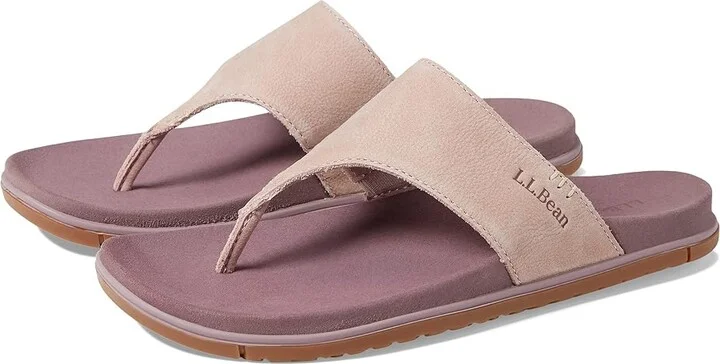 L.L.Bean Go Anywhere Flip-Flop Sandal Women's Shoes Tawny Rose : 10 B - Medium, Leather