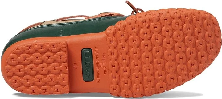 L.L.Bean Rubber Moc Canvas Women's Racing Boots Tan/Forest Shade/Sail Orange : 7.5 B - Medium - Image 3