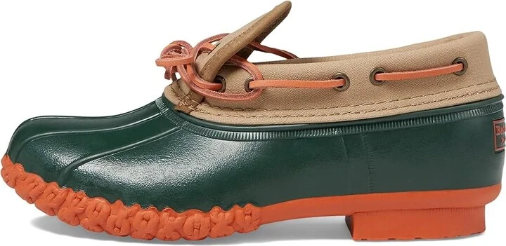 L.L.Bean Rubber Moc Canvas Women's Racing Boots Tan/Forest Shade/Sail Orange : 7.5 B - Medium - Image 6