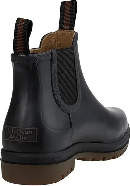 L.L.Bean Rugged Wellie Chelsea Boot Women's Shoes Black/Dark Gum : 6 B - Medium, Rubber - Image 4
