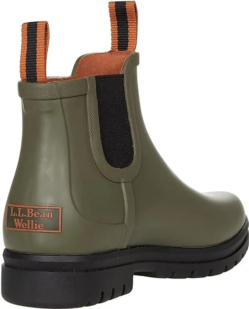 L.L.Bean Rugged Wellie Chelsea Boot Women's Shoes Black/Dark Gum : 6 B - Medium, Rubber - Image 9