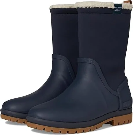 L.L.Bean Rugged Winter Wellie Boot Women's Rain Boots Carbon Navy : 10 B - Medium, Rubber