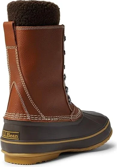 L.L.Bean Snow Boot Tumbled Leather Lace Men's Shoes Maple : 8 D - Medium, Leather/Synthetic - Image 4