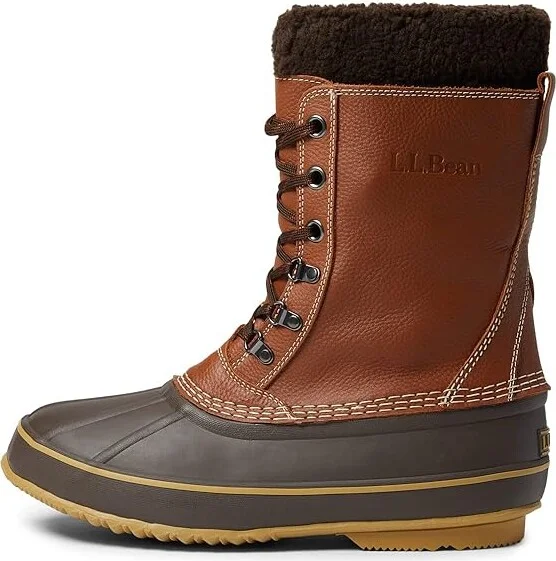 L.L.Bean Snow Boot Tumbled Leather Lace Men's Shoes Maple : 8 D - Medium, Leather/Synthetic - Image 6