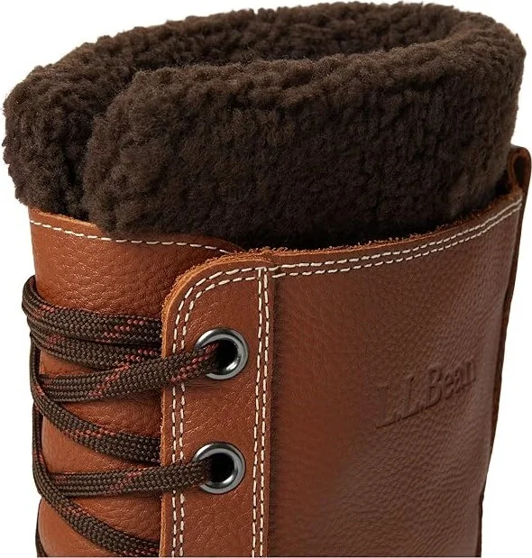 L.L.Bean Snow Boot Tumbled Leather Lace Men's Shoes Maple : 8 D - Medium, Leather/Synthetic - Image 7