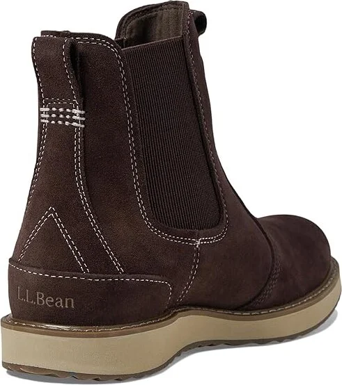 L.L.Bean Stonington Chelsea Boot Suede Men's Boots Deepest Brown : 10 D - Medium, Rubber/Suede - Image 4