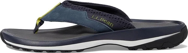 L.L.Bean Swift River Flip-Flop Sandal Sport Men's Shoes Carbon Navy : 7 D - Medium, Leather - Image 5