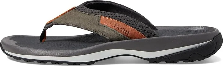 L.L.Bean Swift River Flip-Flop Sandal Sport Men's Shoes Carbon Navy : 7 D - Medium, Leather - Image 9