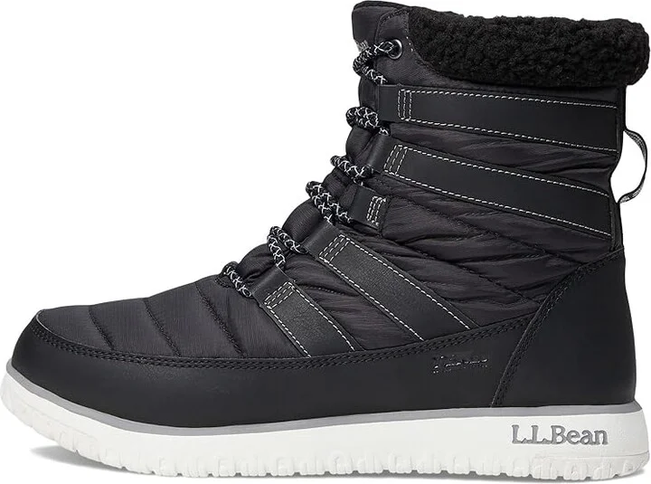 L.L.Bean Ultralight Boot Quilt Water Resistant Insulated Lace-Up Women's Boots Black/Sea Salt : 10 B - Medium, Textile - Image 5