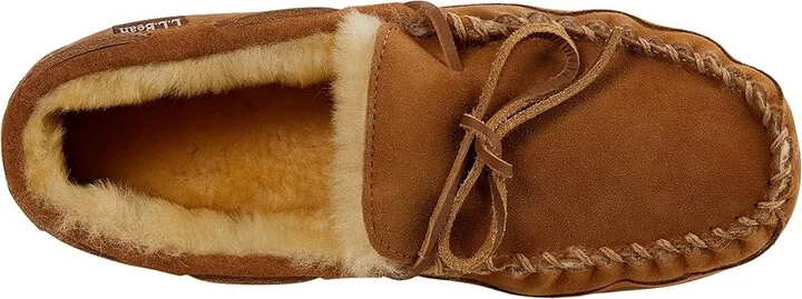 L.L.Bean Wicked Good Camp Moccasins Women's Shoes Brown : 6 B - Medium, Leather - Image 2