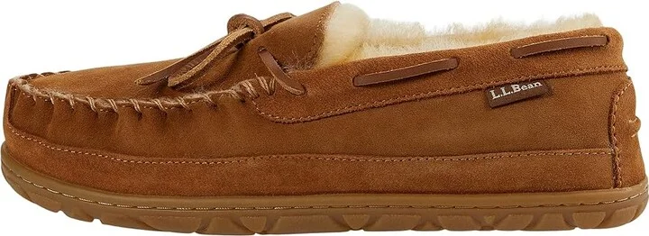 L.L.Bean Wicked Good Camp Moccasins Women's Shoes Brown : 6 B - Medium, Leather - Image 6