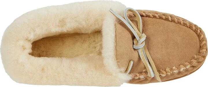 L.L.Bean Wicked Good Moccasins Women's Shoes Brown : 5 B - Medium, Sheepskin - Image 7