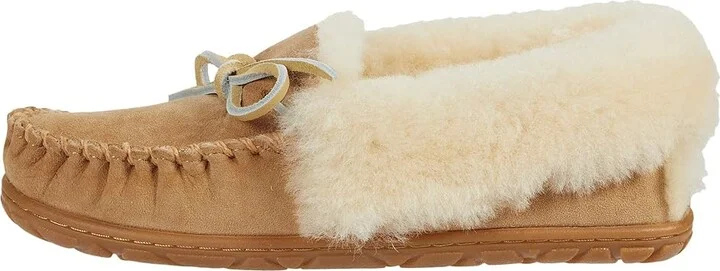 L.L.Bean Wicked Good Moccasins Women's Shoes Brown : 5 B - Medium, Sheepskin - Image 11