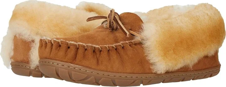 L.L.Bean Wicked Good Moccasins Women's Shoes Brown : 5 B - Medium, Sheepskin