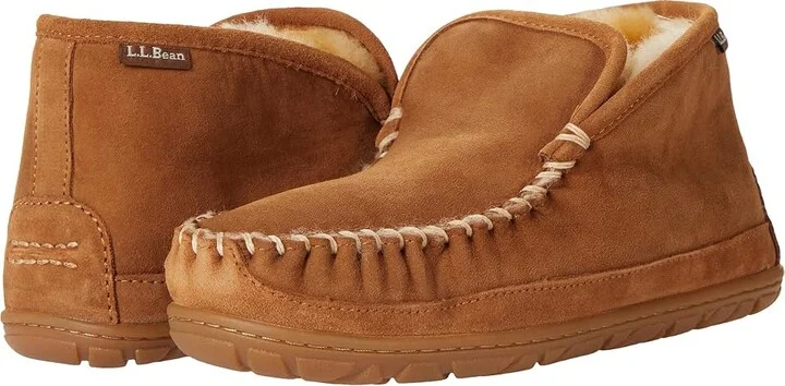 L.L.Bean Wicked Good Slipper Boot Moc Women's Shoes Brown : 9 B - Medium, Leather