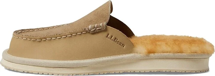 L.L.Bean Wicked Good Slipper Scuff 4 Women's Shoes Sand Dune : 6 B - Medium, Leather - Image 5
