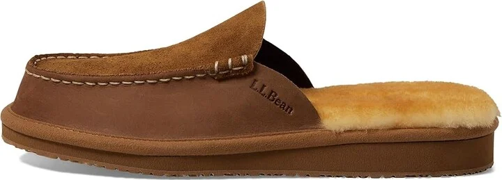 L.L.Bean Wicked Good Slipper Scuff 4 Women's Shoes Sand Dune : 6 B - Medium, Leather - Image 9