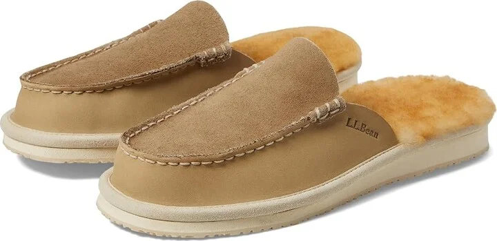 L.L.Bean Wicked Good Slipper Scuff 4 Women's Shoes Sand Dune : 6 B - Medium, Leather