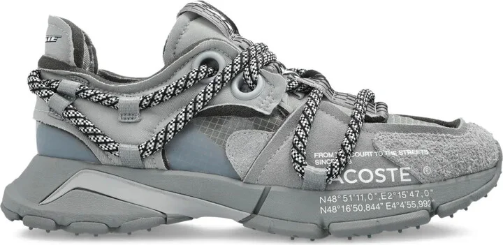 L003 multi-texture lace-up sneakers