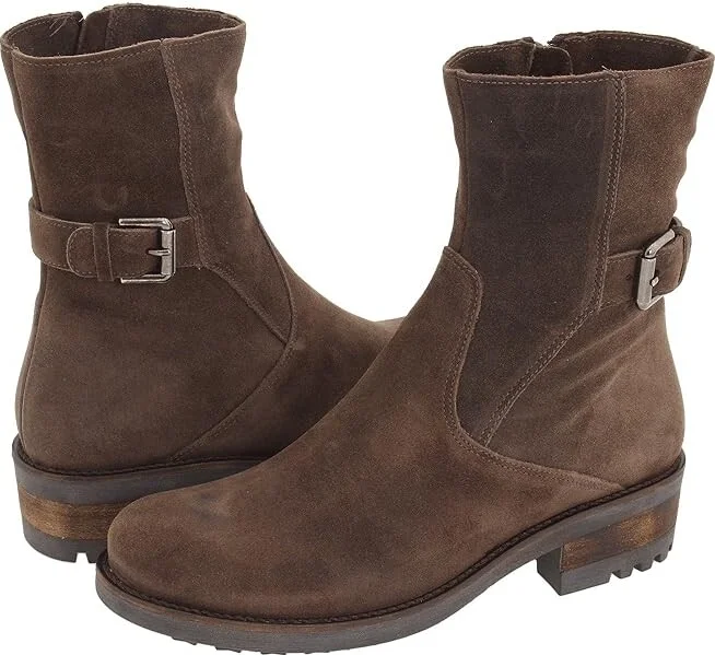 La Canadienne Camilla Women's Zip Boots Stone Oiled Suede : 6 M (B), Leather/Suede