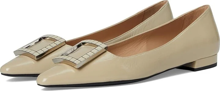 La Canadienne Fleur Women's Flat Shoes Beige : 6 B - Medium, Leather