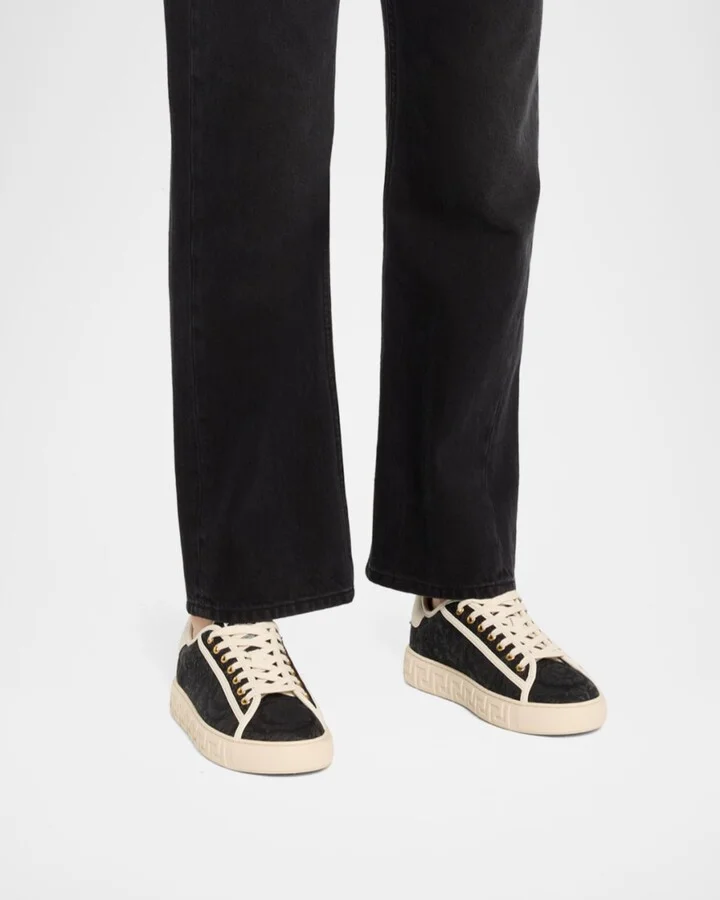 La Greca Embroidered Low-Top Sneakers - Image 2