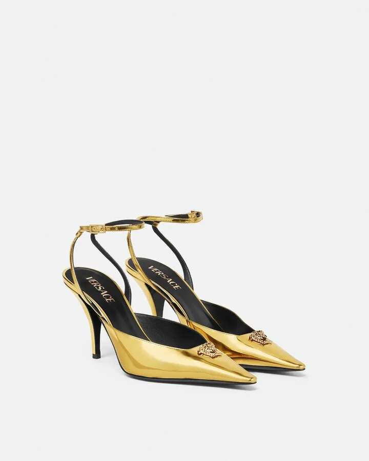 La Medusa Metallic Slingback Pumps 85 mm - Image 2