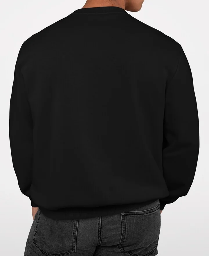 La Pop Art Men's Peeking Reindeer Word Art Crewneck Sweatshirt - Image 3