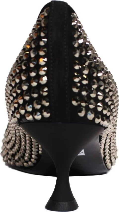 La Rose Heeled Loafers Crystal Black - Image 4